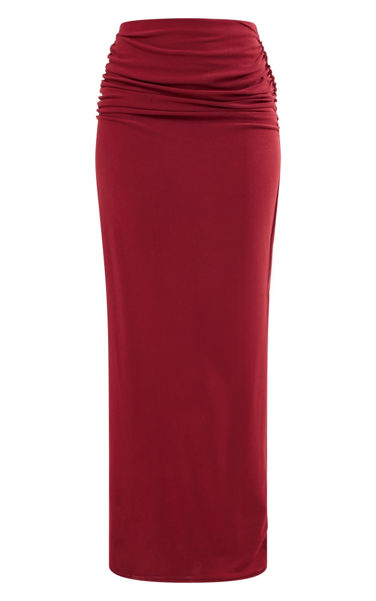 Black Soft Touch Ruched Back Maxi Skirt Next Day Before 10 PM