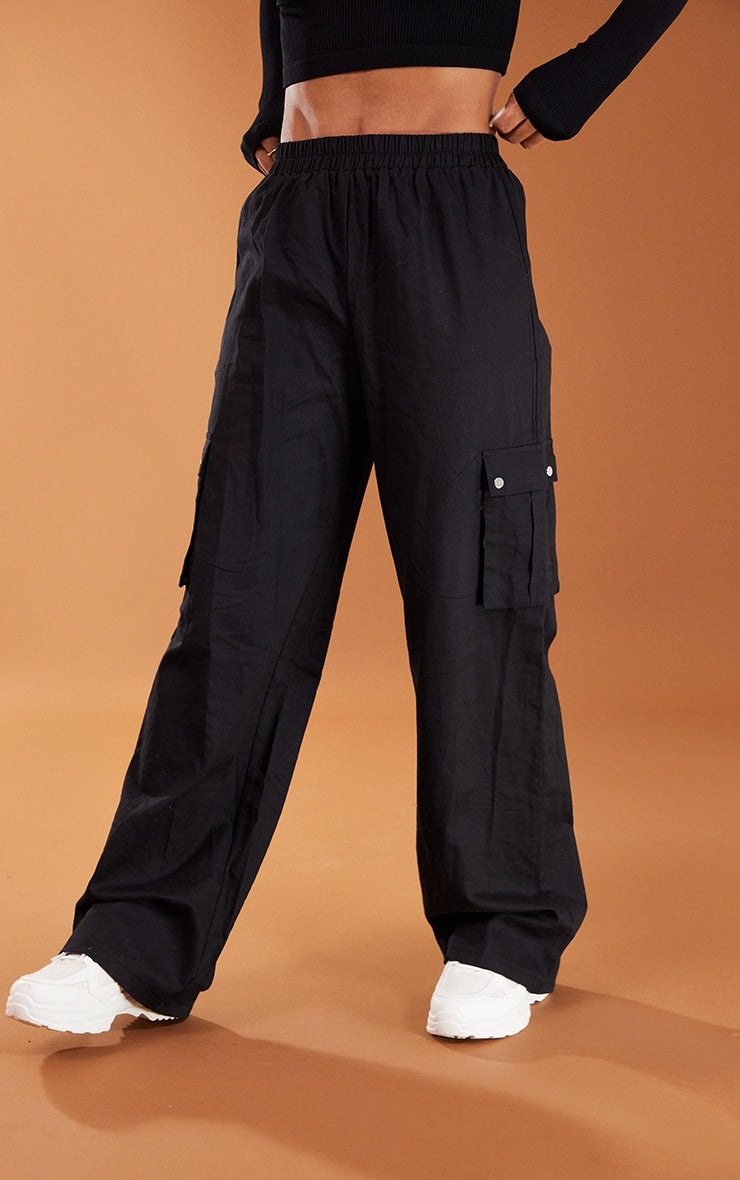 Next Day Delivery Before 10 pm Khaki Wide Leg High Waisted Cargo Trousers