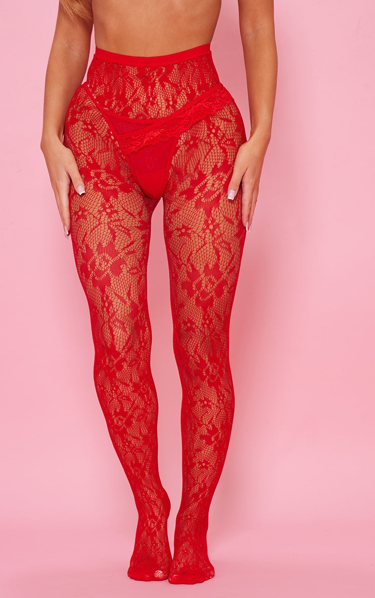 Red Lace Tights Next Day Delivery Before 10 pm