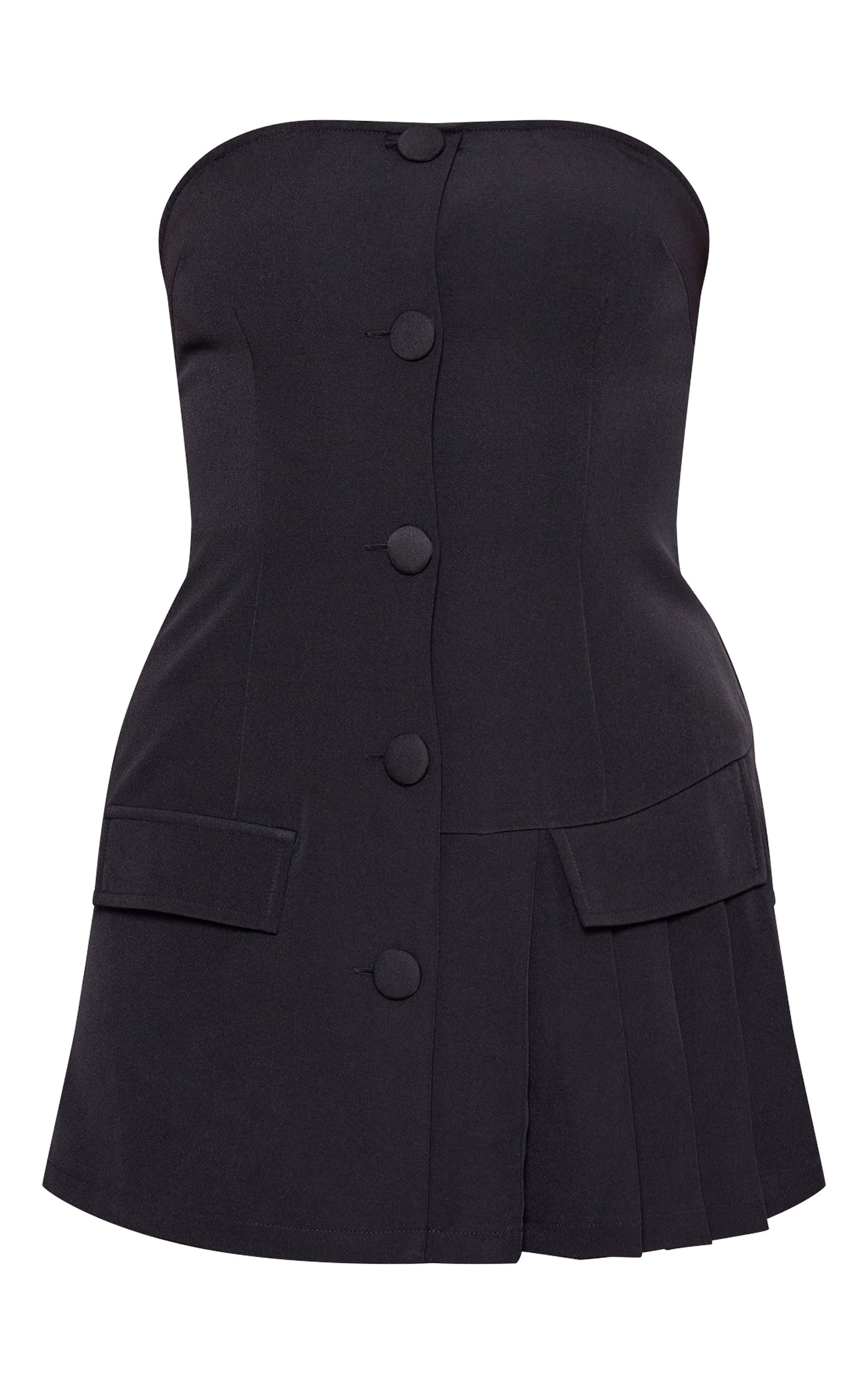Hot Pink Tailored Pleat Detail Bandeau Skort Playsuit Next Day Delivery Before 10PM