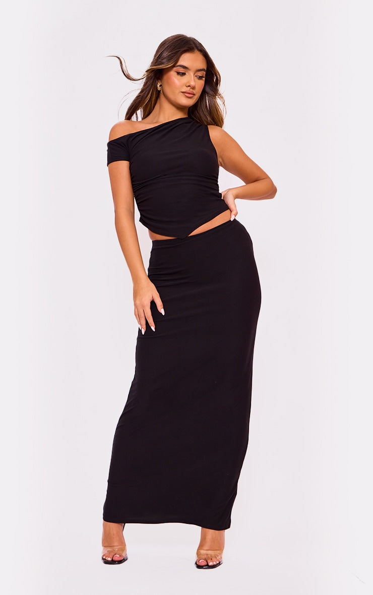 Khaki Soft Touch Low Rise Maxi Skirt Next Day Before 10 PM