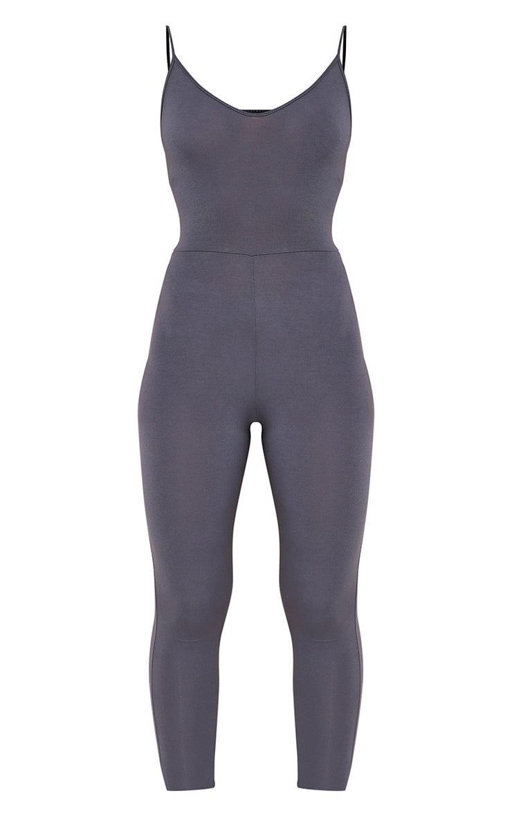 Black Basic Strappy Plunge Jumpsuit Next Day Delivery Before 10 pm