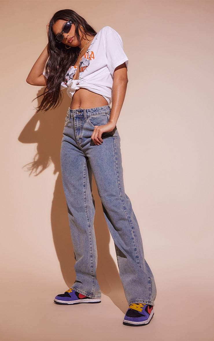 Baby Pink Wash Straight Leg Jeans Next Day Delivery Before 10 pm