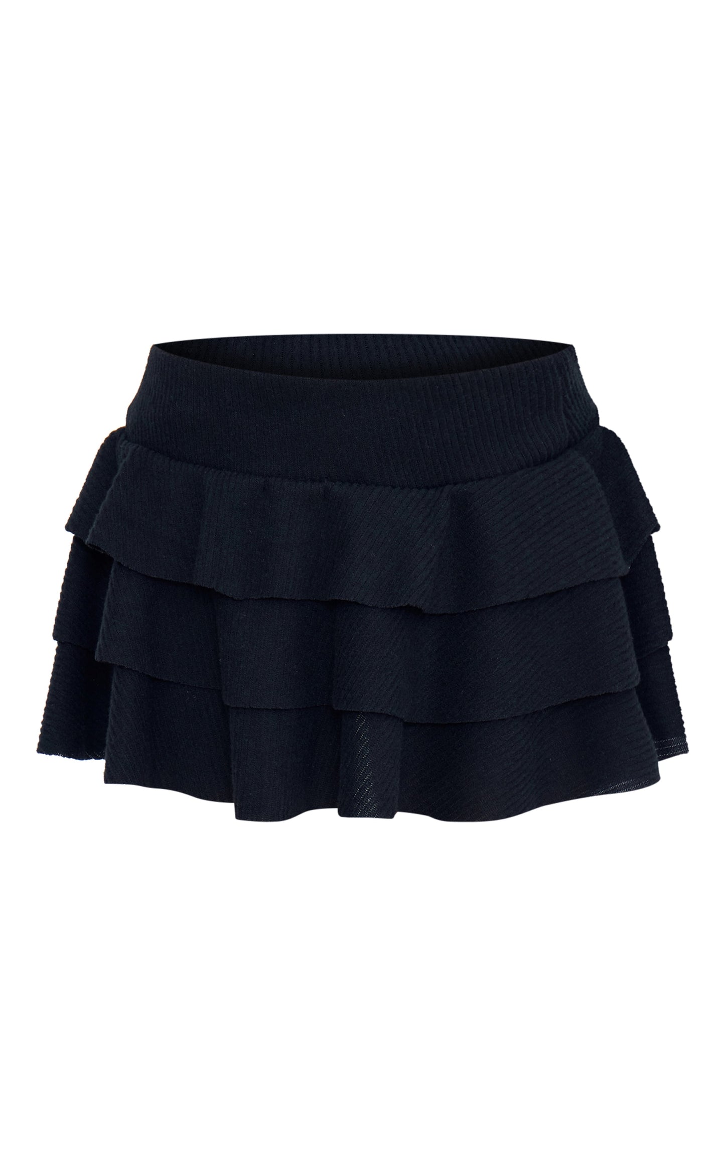 Chocolate Brushed Rib Rara Mini Skirt Next Day Delivery