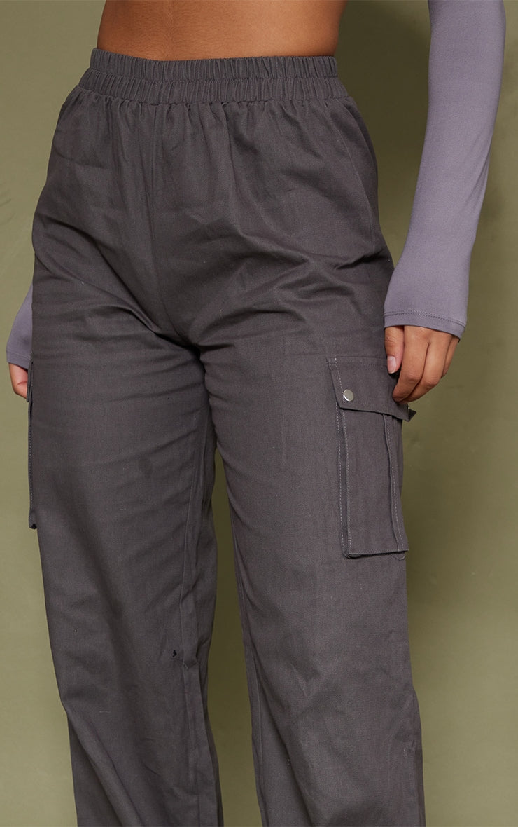 Next Day Delivery Before 10 pm Khaki Wide Leg High Waisted Cargo Trousers