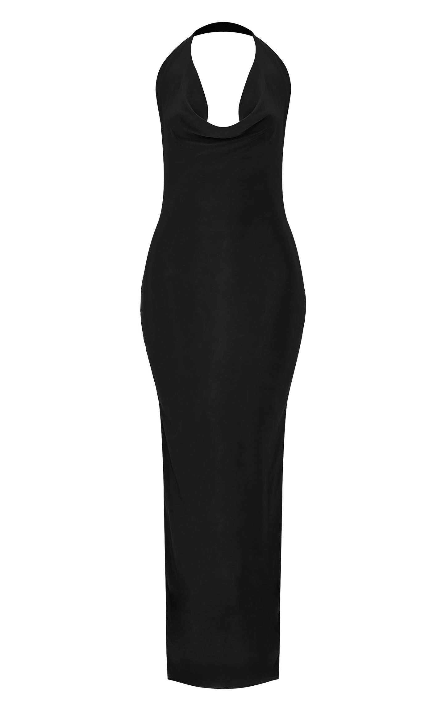 Chocolate Soft Touch Cowl Neck Twist Back Detail Maxi Dress Next Day Delivery