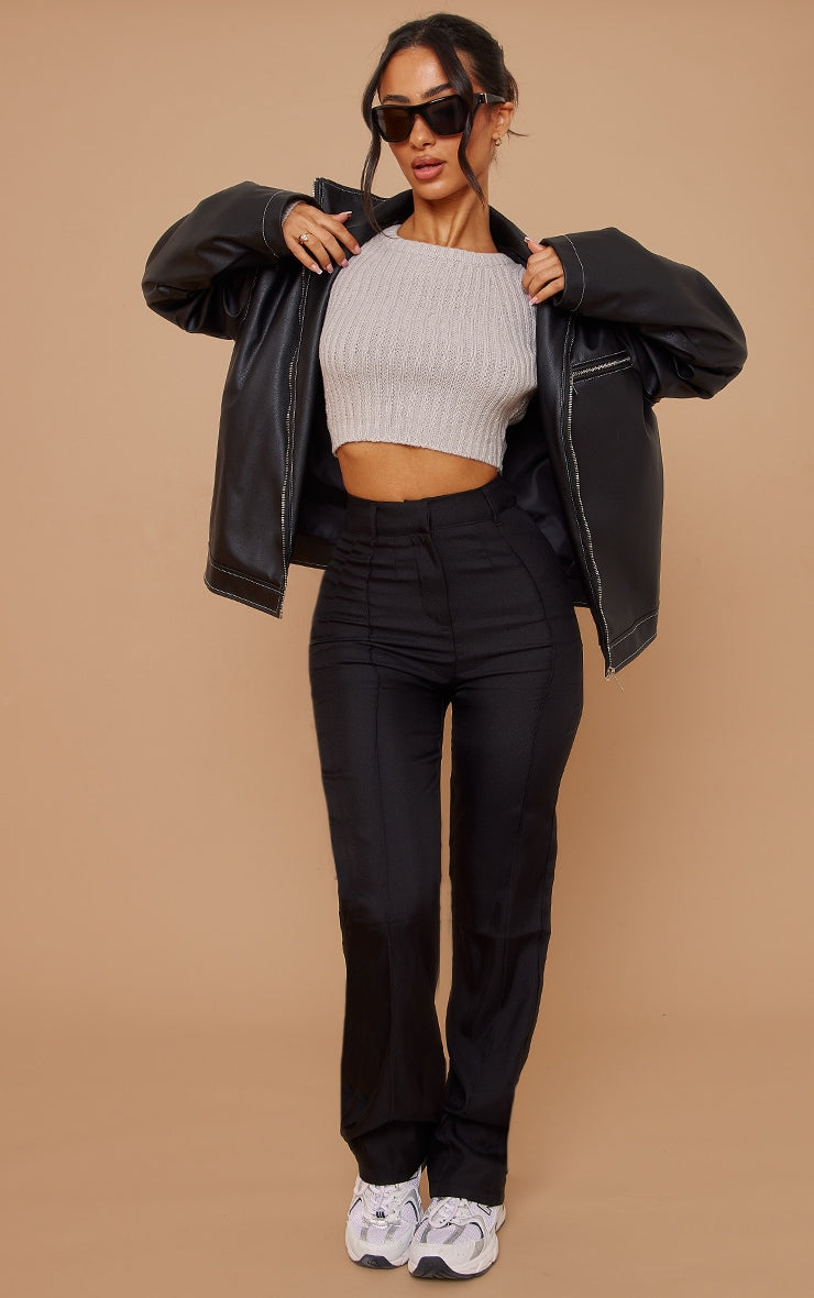 Petite Oatmeal Cropped Knit Jumper Next Day Delivery Before 10 pm