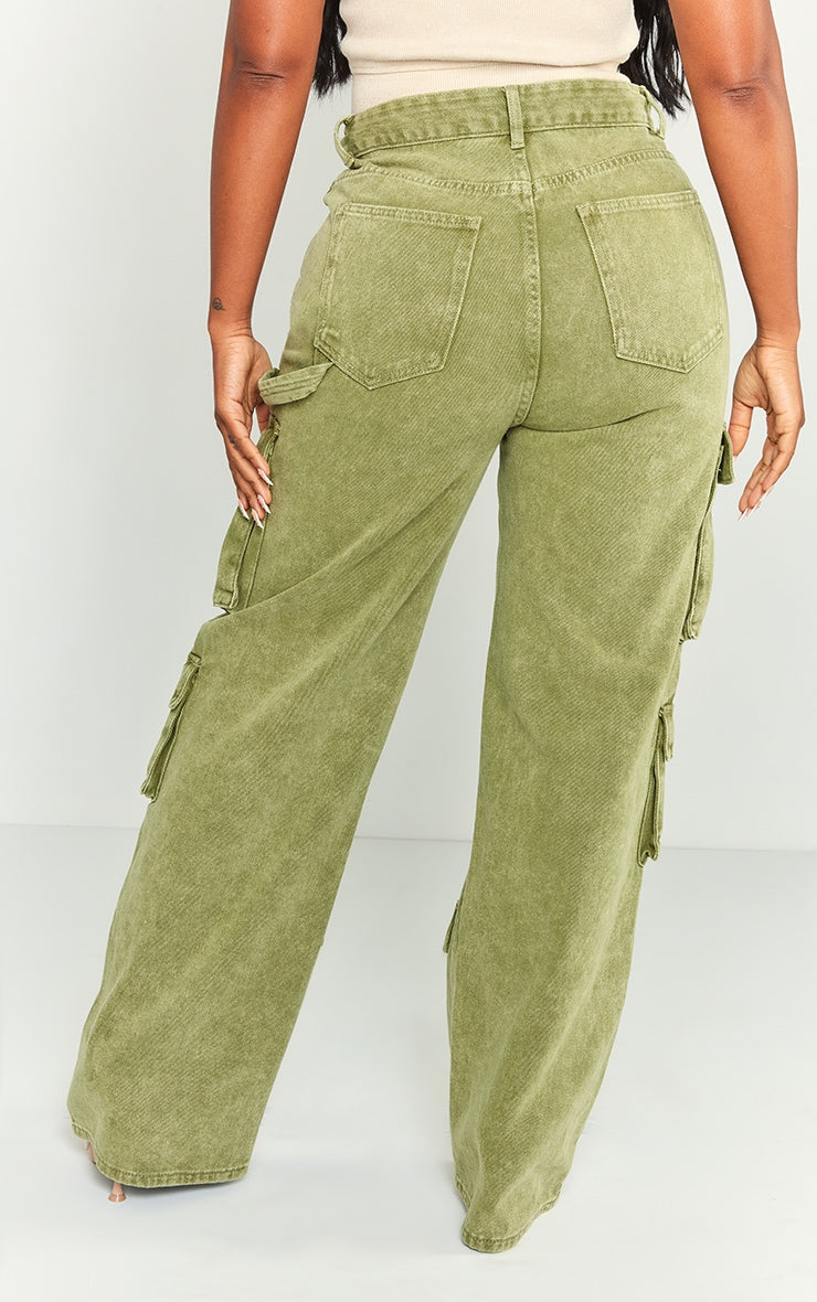 Next Day Delivery Before 10 pm Shape Light Blue Wash Pocket Wide Leg Cargo Jeans