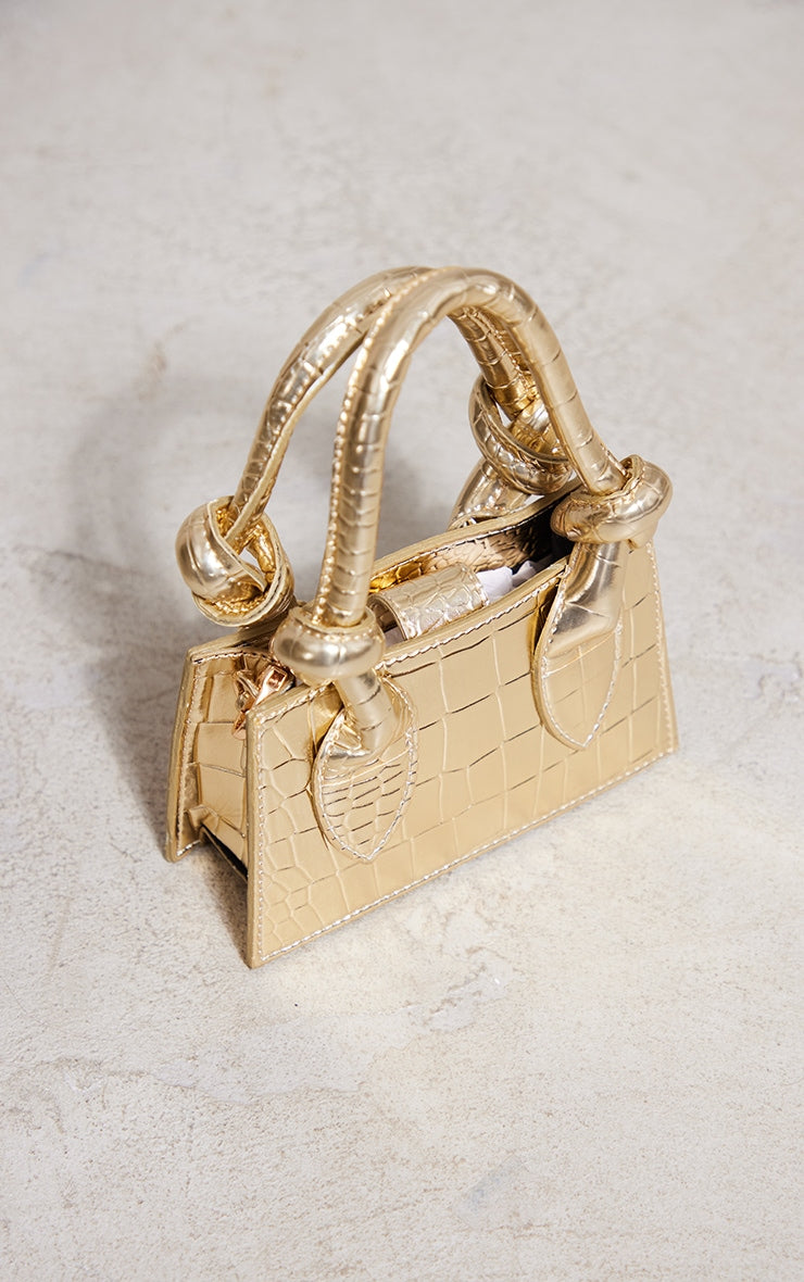 White Knot Handle Mini Grab Bag
