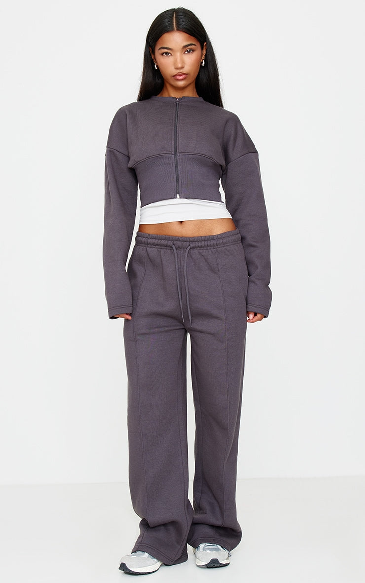 Charcoal Extreme Cinched Waist Sweatshirt Next Day Delivery