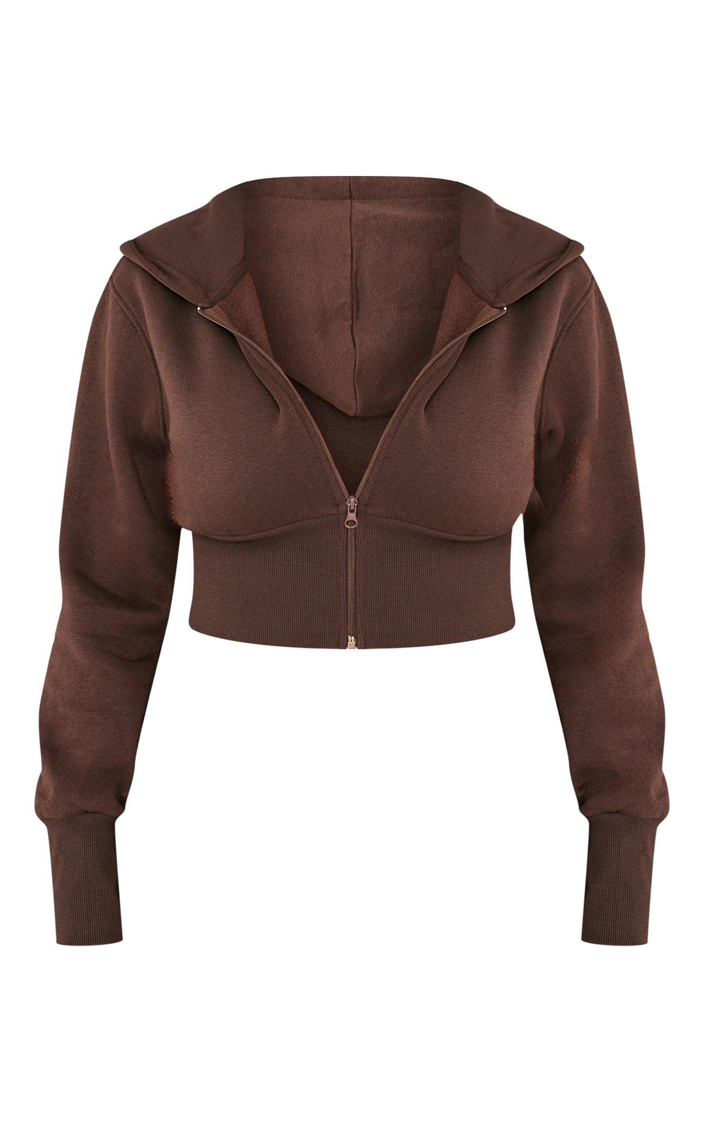 Shape Chocolate Fitted Cropped Hoodie Next Day Delivery