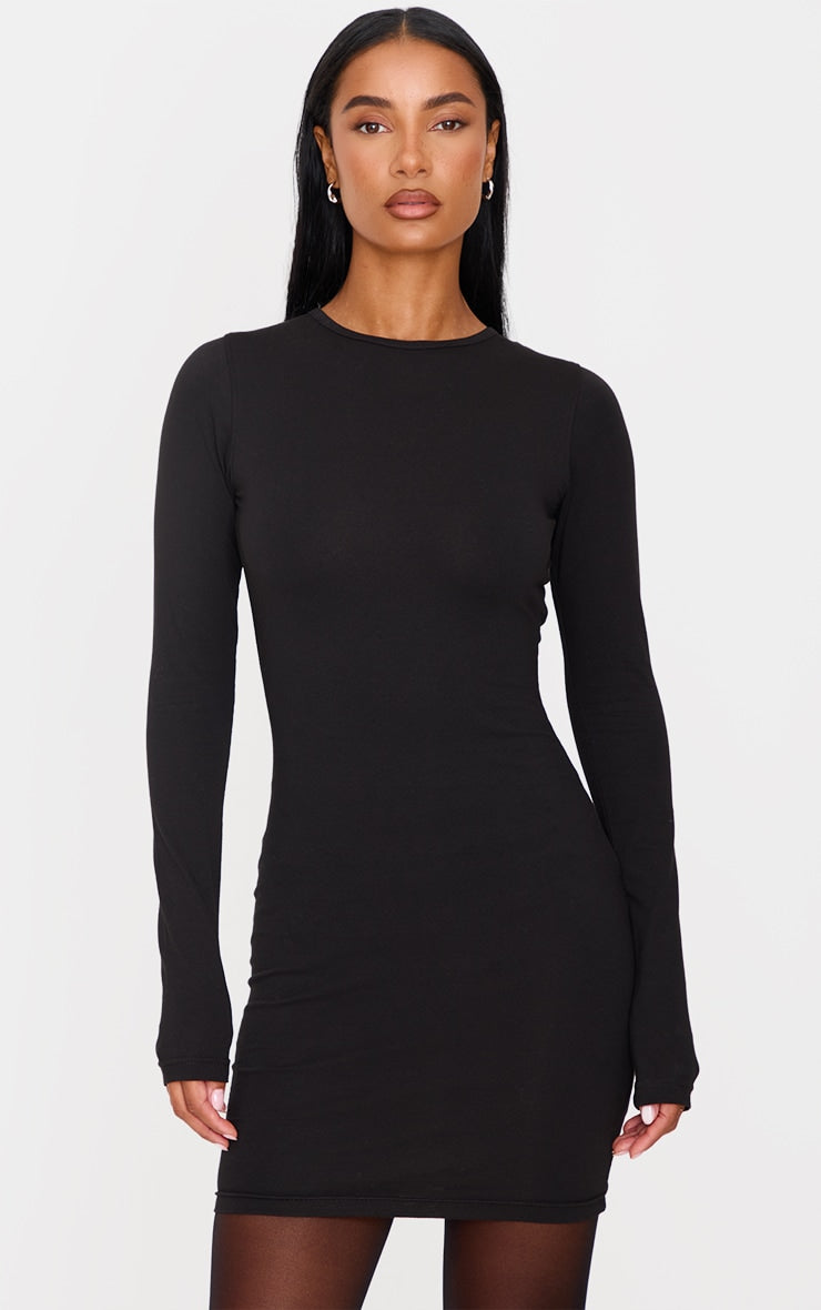 Charcoal Cotton Tie Scoop Back Mini Dress Next Day Delivery Before 10PM