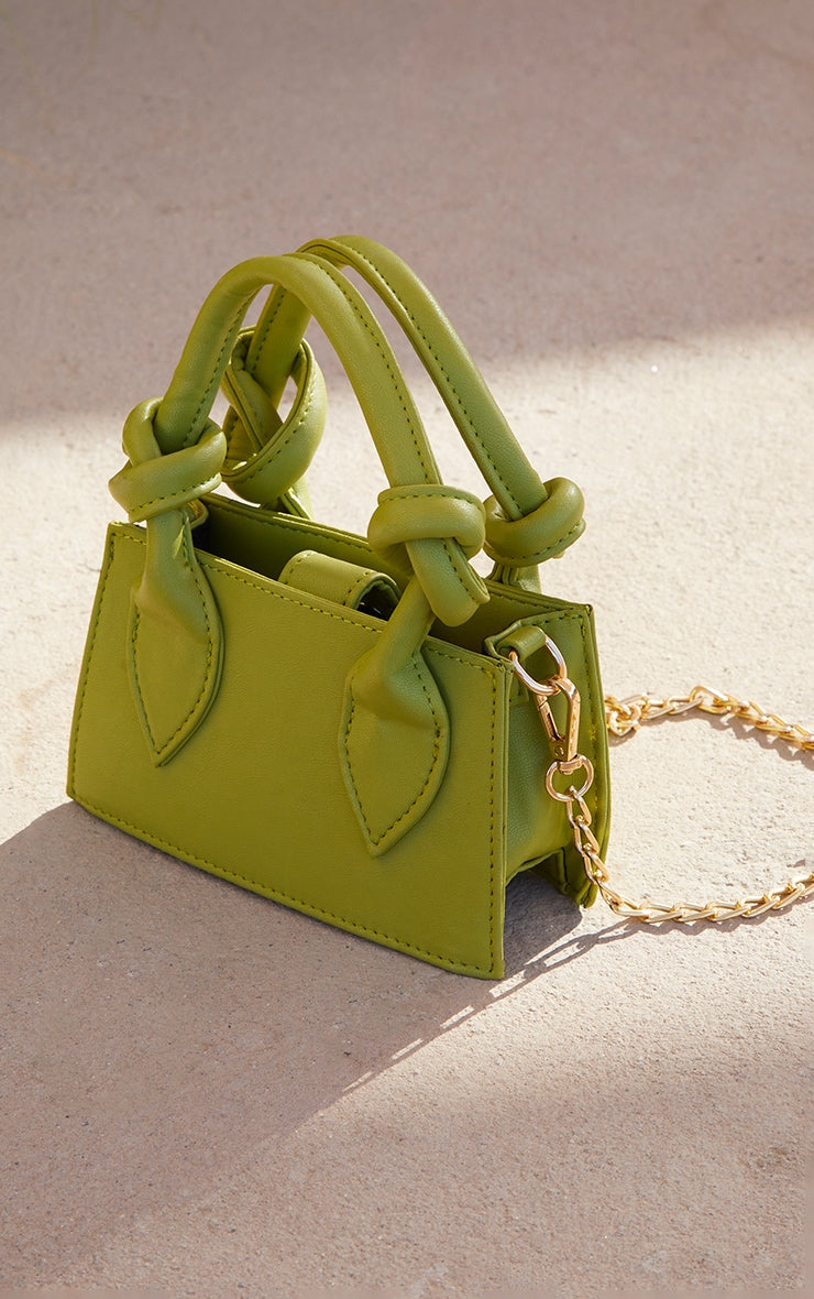 White Knot Handle Mini Grab Bag