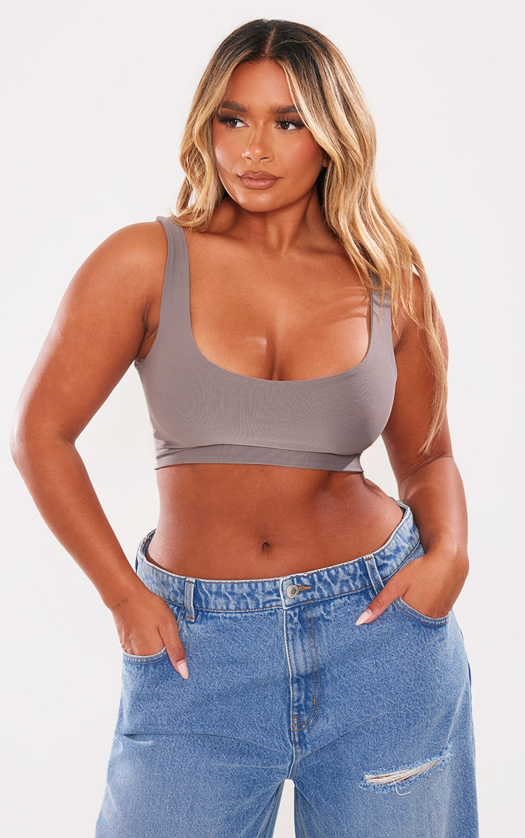 Shape White Slinky Square Neck Crop Top Next Day Delivery Before 10 pm