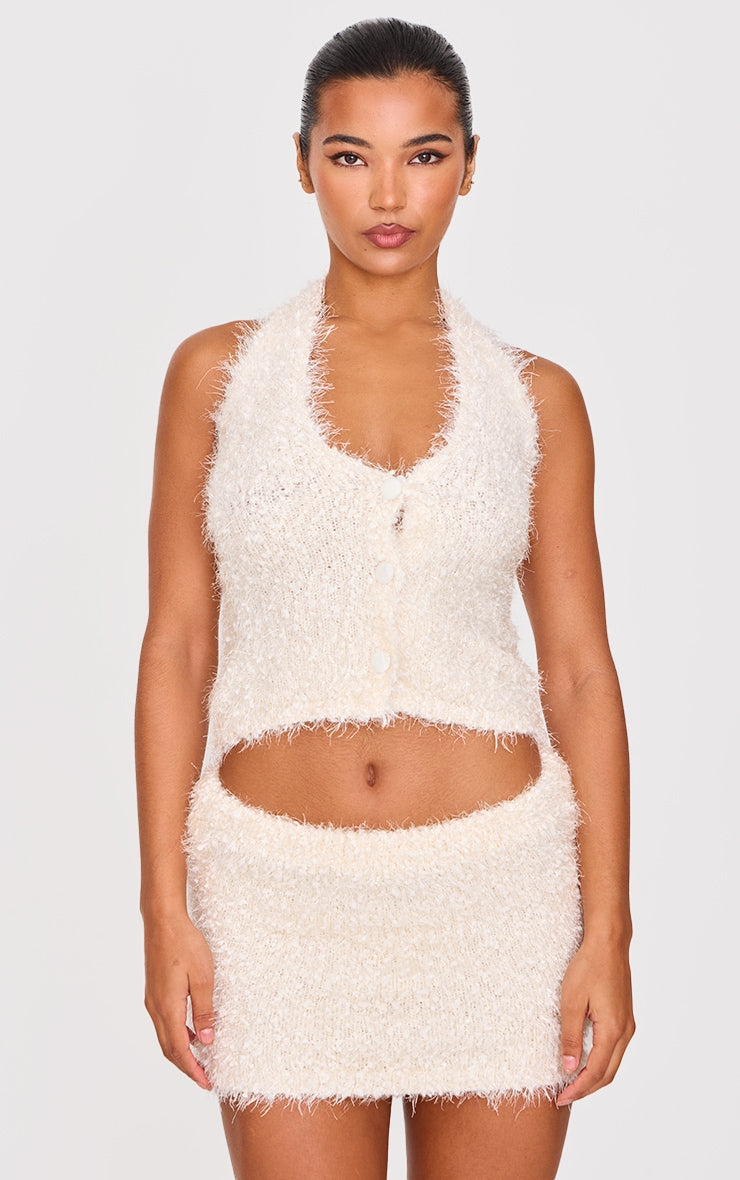 Black Bobble Eyelash Knit Mini Skirt Next Day Delivery