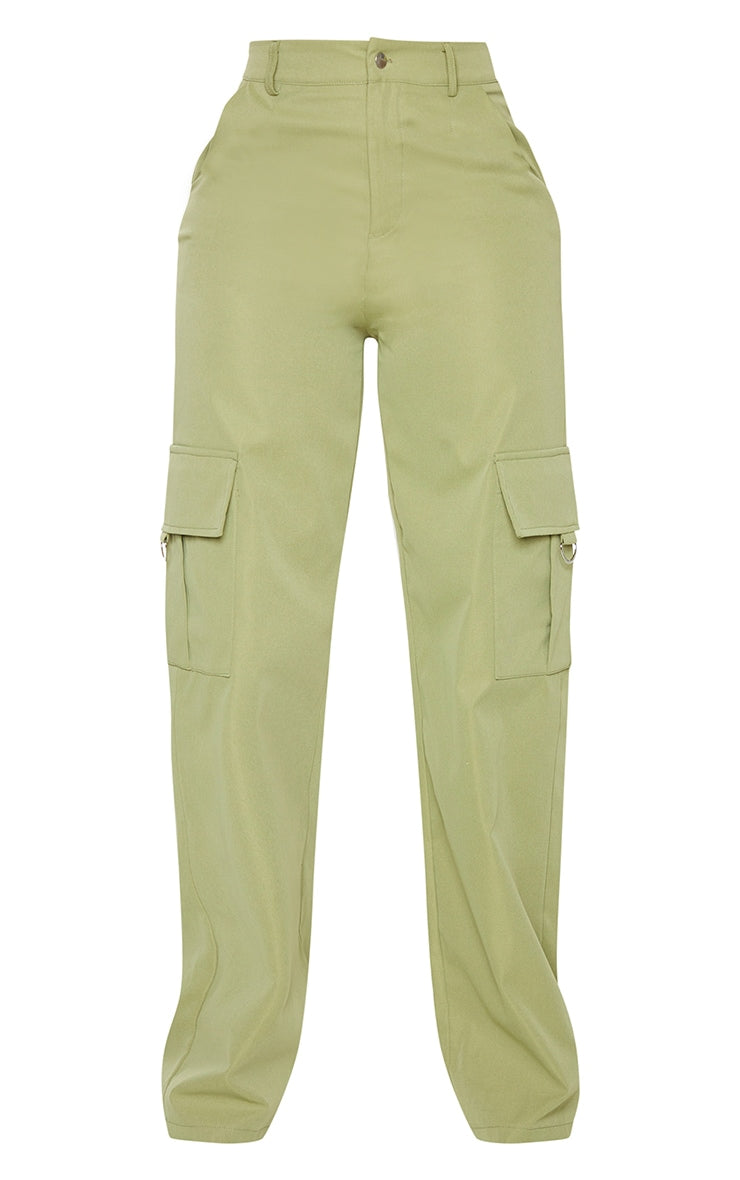 Next Day Delivery Before 10 pm Shape Stone Buckle Detail Cargo Wide Leg Trousers