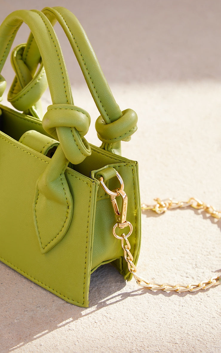 White Knot Handle Mini Grab Bag