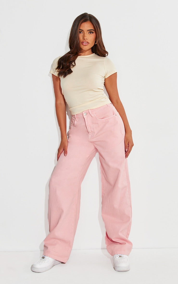 Baby Pink Wash Straight Leg Jeans Next Day Delivery Before 10 pm