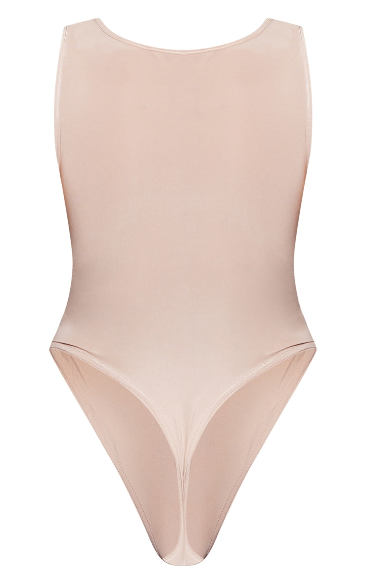 Next Day Delivery Before 10 PM Black Basic Slinky Scoop Neck Bodysuit