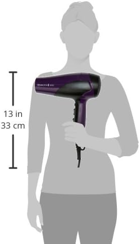 Next Day Delivery RRP £51.99Remington Hair Dryer Ionic (Powerful, Fast Professional Styling, Diffuser, Concentrator, Ionic Conditioning for Frizz Free Hair, 3 Heat / 2 Speed Settings, Cool Shot, 2200W, Purple) D3190