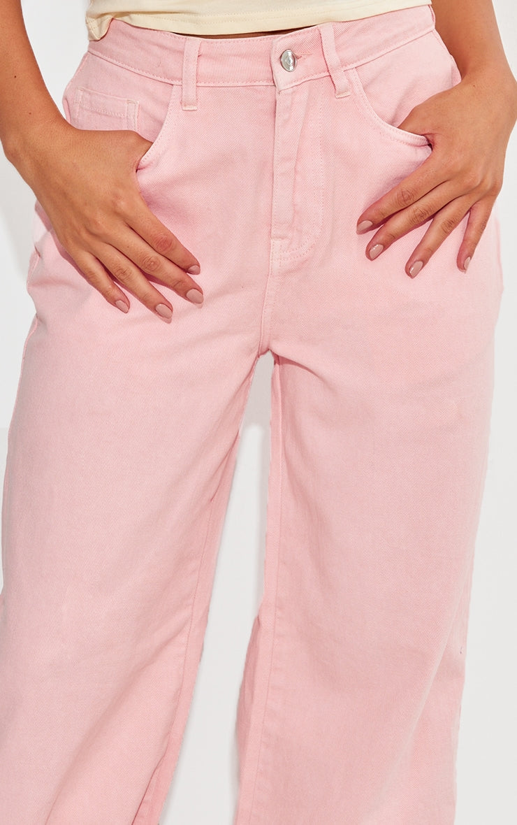 Baby Pink Wash Straight Leg Jeans Next Day Delivery Before 10 pm