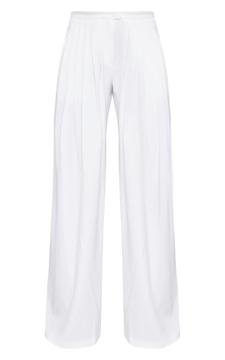 Premium Taupe Woven Pleated Waistband Extreme Wide Leg Trousers Next Day Delivery