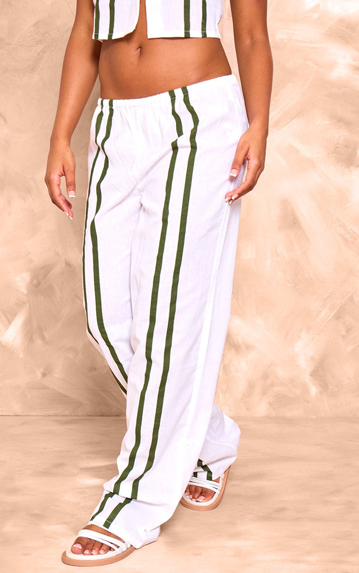 Dusty Blue Linen Look Wide Leg Trousers