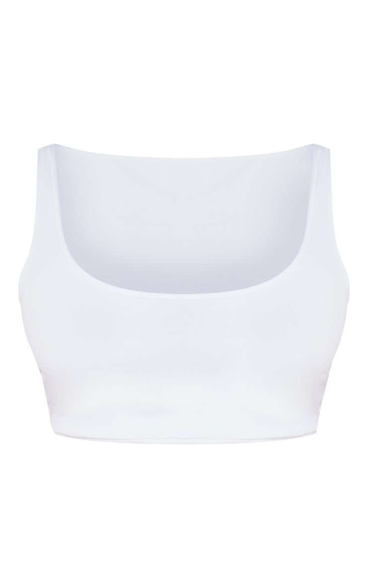 Shape White Slinky Square Neck Crop Top Next Day Delivery Before 10 pm
