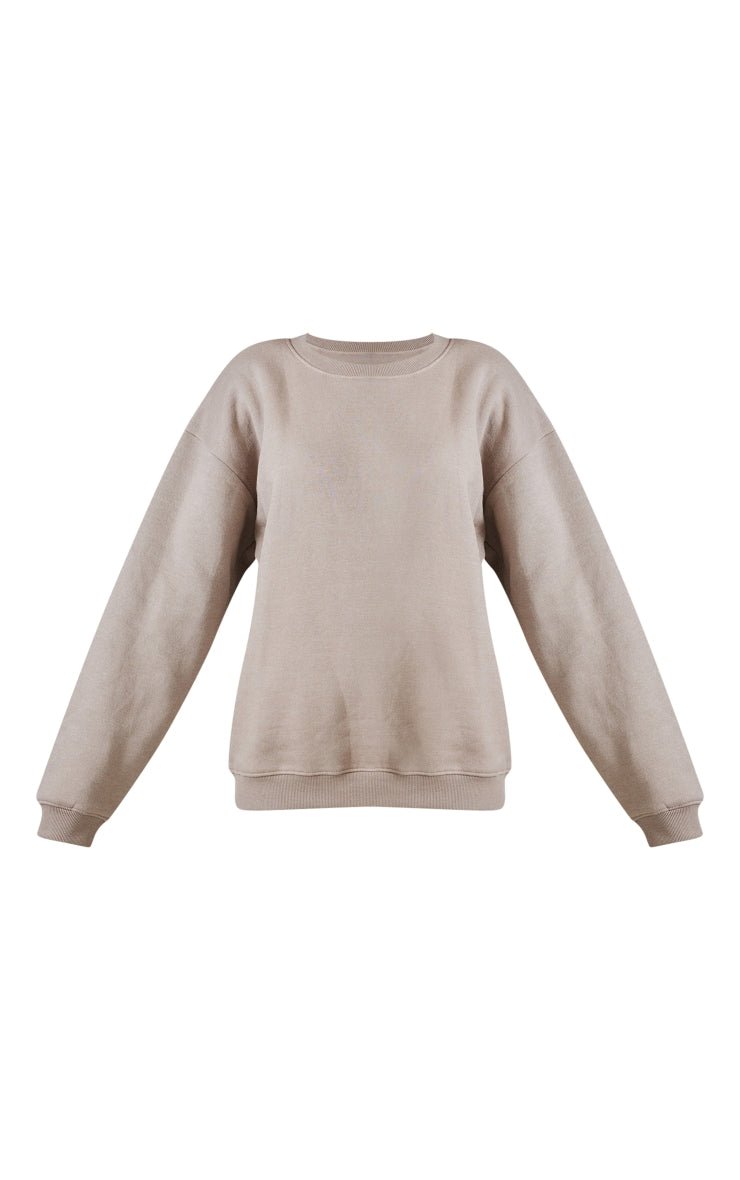 Next Day Delivery Before 10 PM Moss Grey Oversized Sweatshirt