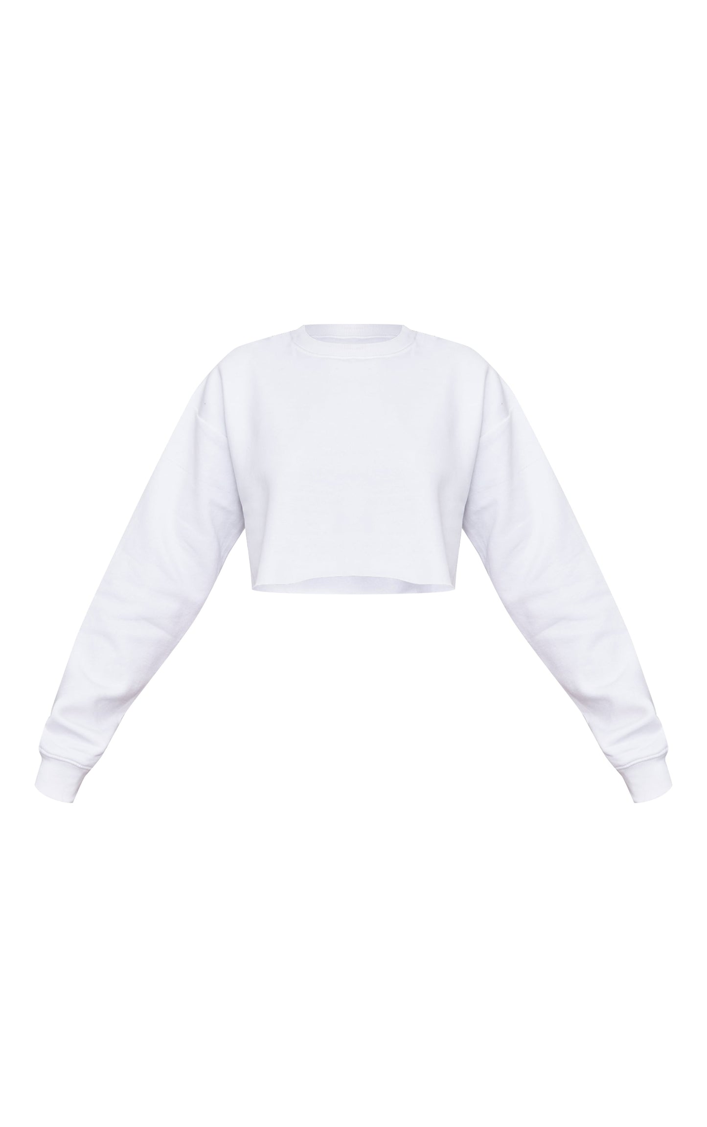 Next Day Delivery Before 10 PM White Crop Oversized Fit Sweatshirt