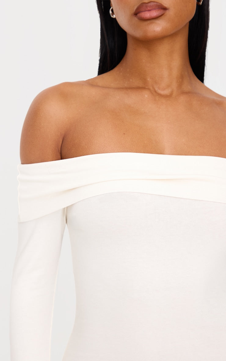 Black Cotton Bardot Fold Over Mini Dress Next Day Delivery Before 10PM