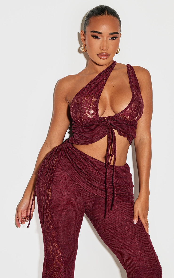 Shape Black Lace Up Bralet Top