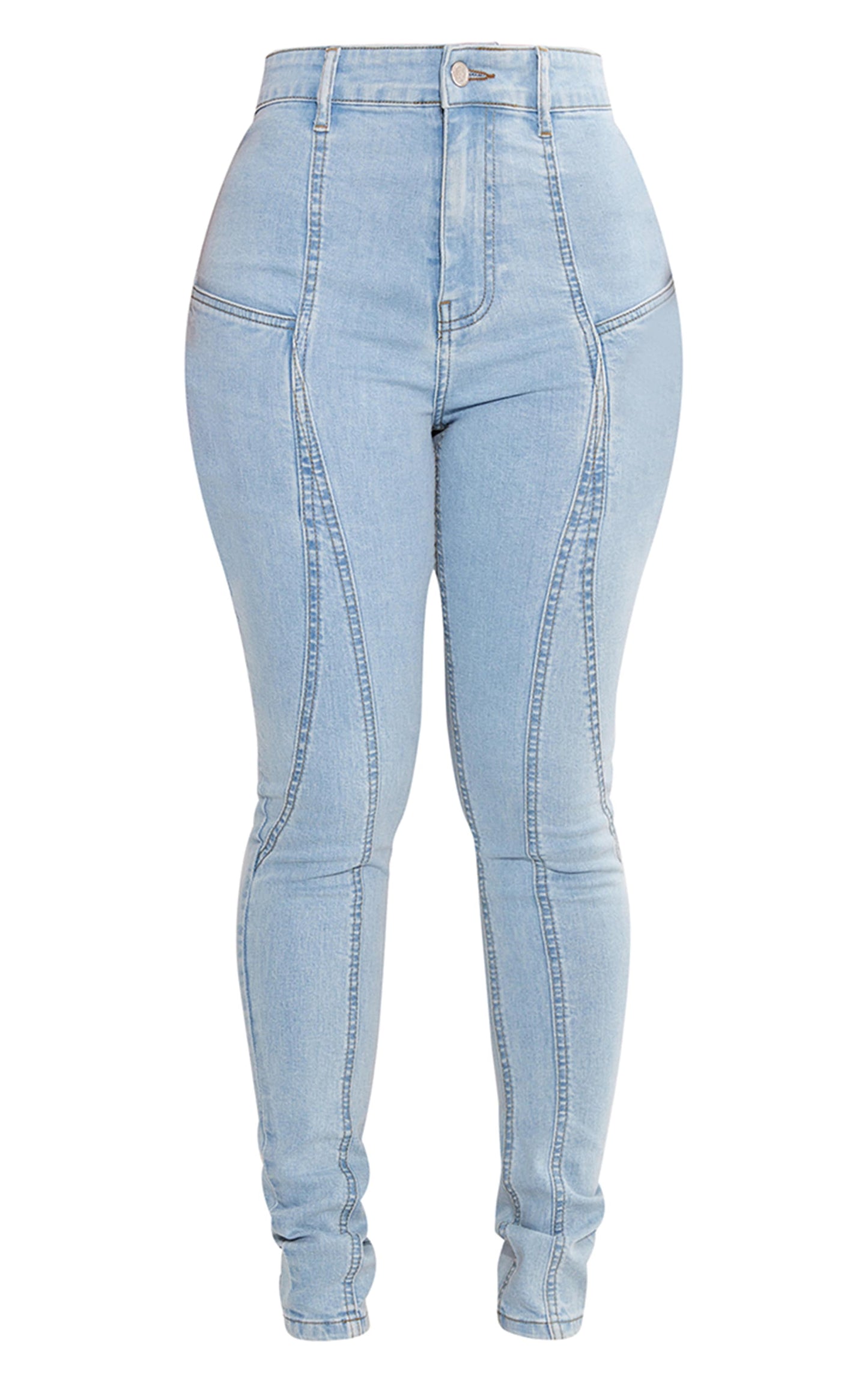 Shape Indigo Blue Wash Panel Detail Skinny Jeans Next Day Delivery Before 10 pm