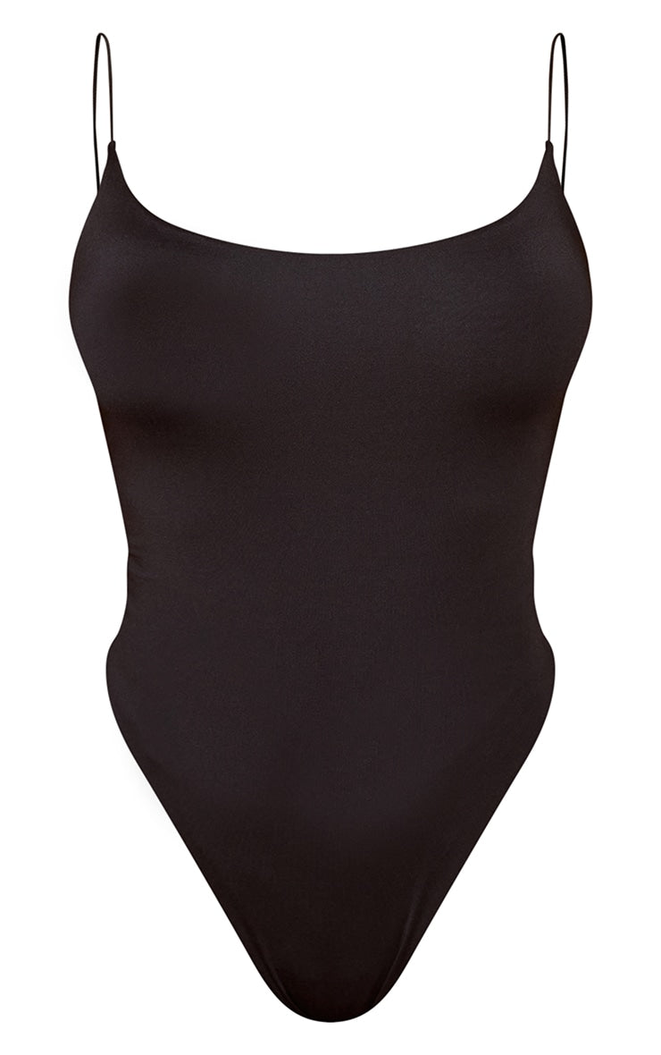 Next Day Delivery Before 10 PM Shape White Slinky Spaghetti Strap Bodysuit