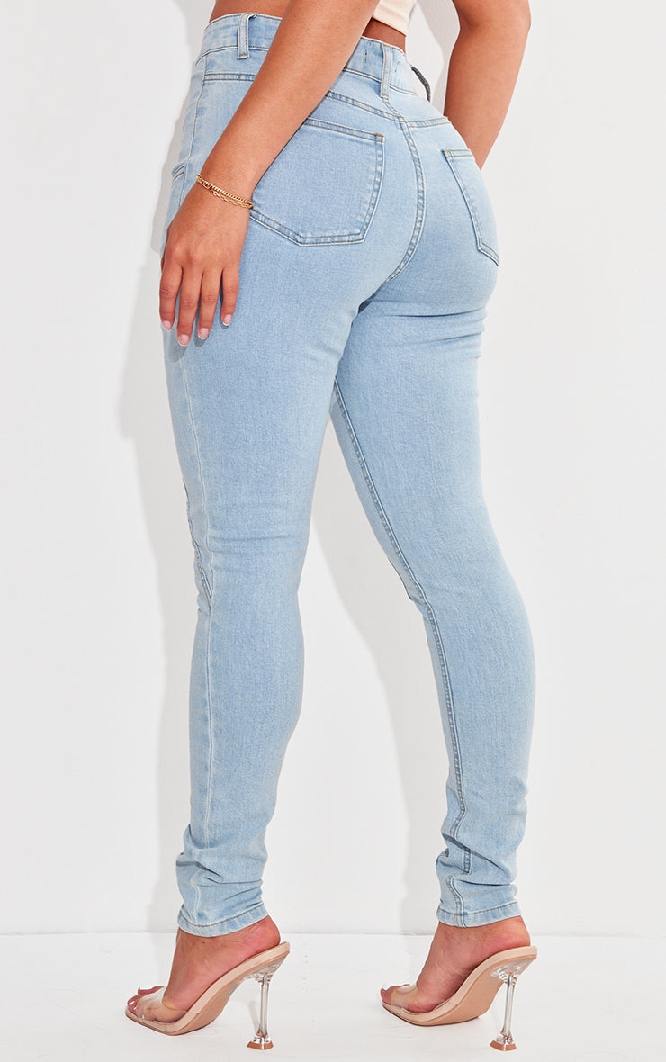 Shape Indigo Blue Wash Panel Detail Skinny Jeans Next Day Delivery Before 10 pm