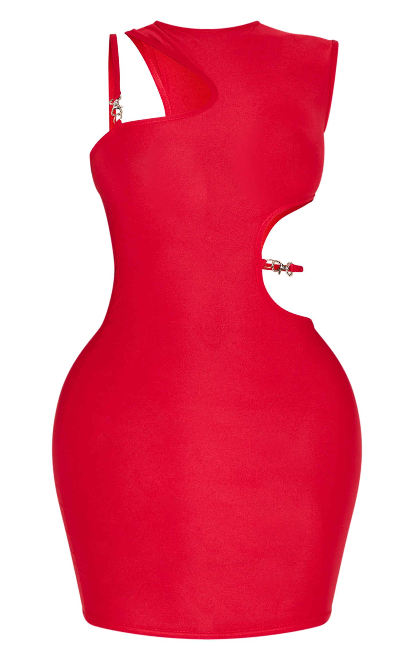 Shape Olive Slinky Cut Out Strap Detail Bodycon Dress