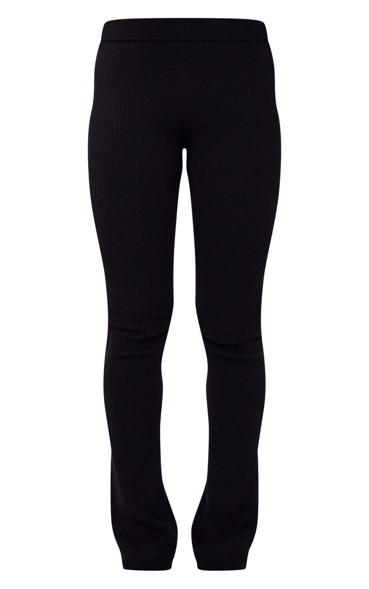 Cream Rib Knit Flared Trousers Next Day Delivery Before 10 pm