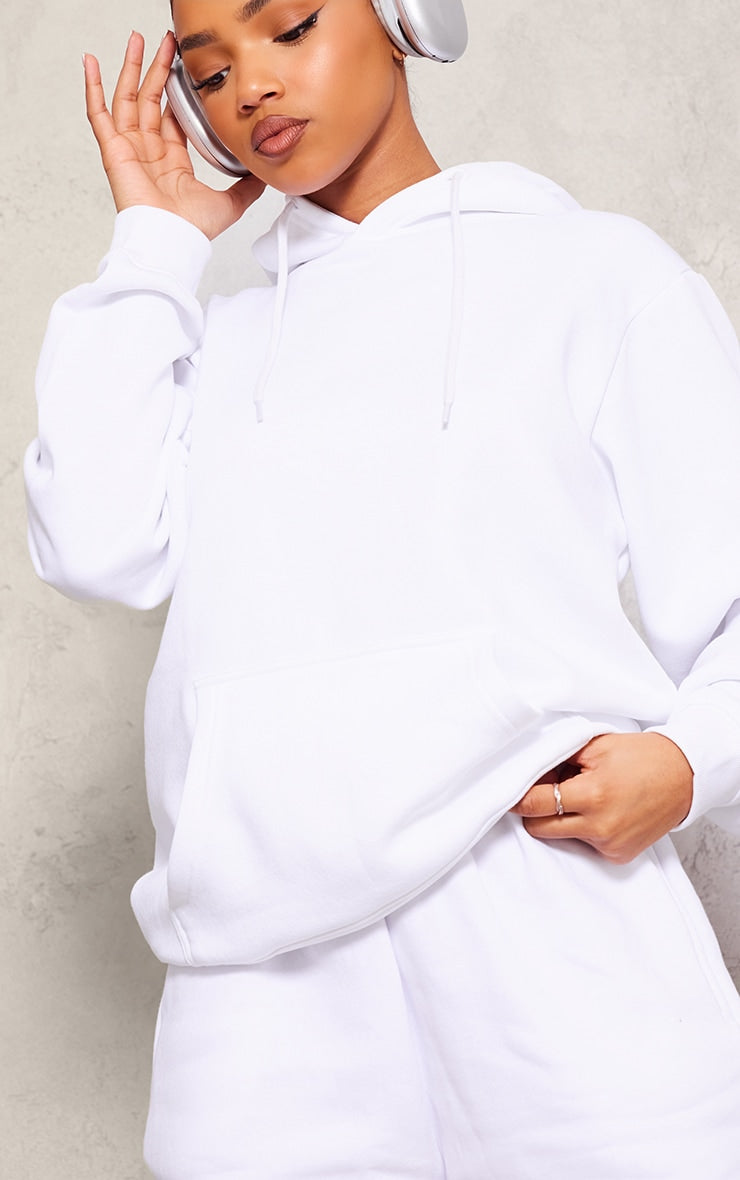 White Oversized Fit Sweat Hoodie Next Day Delivery Before 10 pm