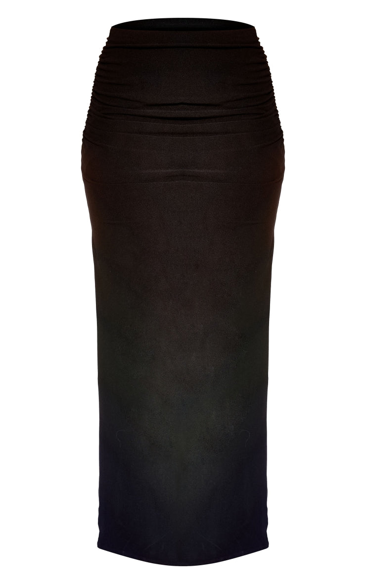 Black Soft Touch Ruched Back Maxi Skirt Next Day Before 10 PM