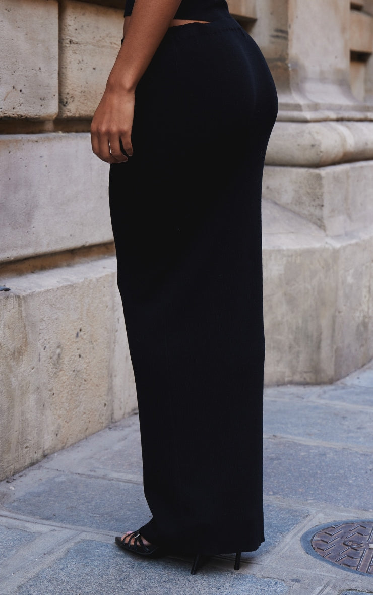 Black Fine Knit Maxi Skirt Next Day Before 10 PM