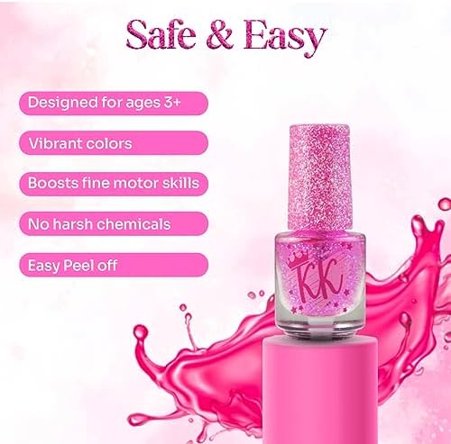 KreativeKraft Girls Beauty Advent Calendar 2024 - Peel Off Nail Polish Makeup Nail Stickers (Beauty)