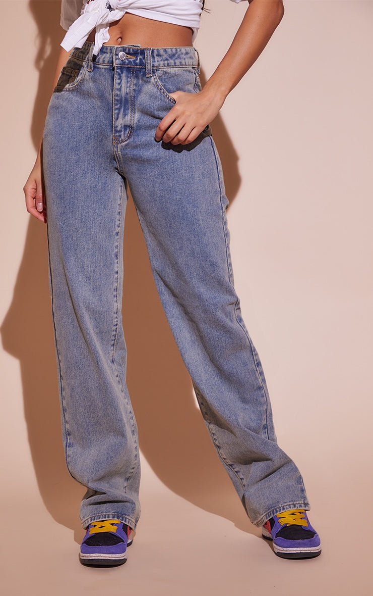 Baby Pink Wash Straight Leg Jeans Next Day Delivery Before 10 pm