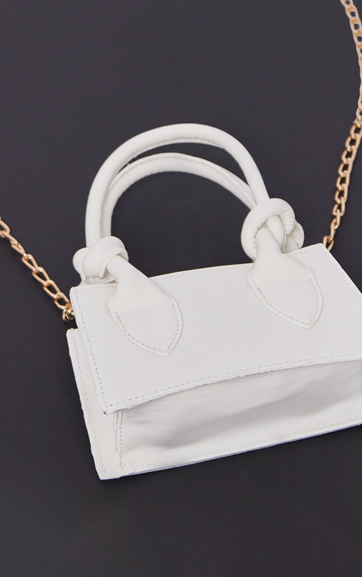 White Knot Handle Mini Grab Bag