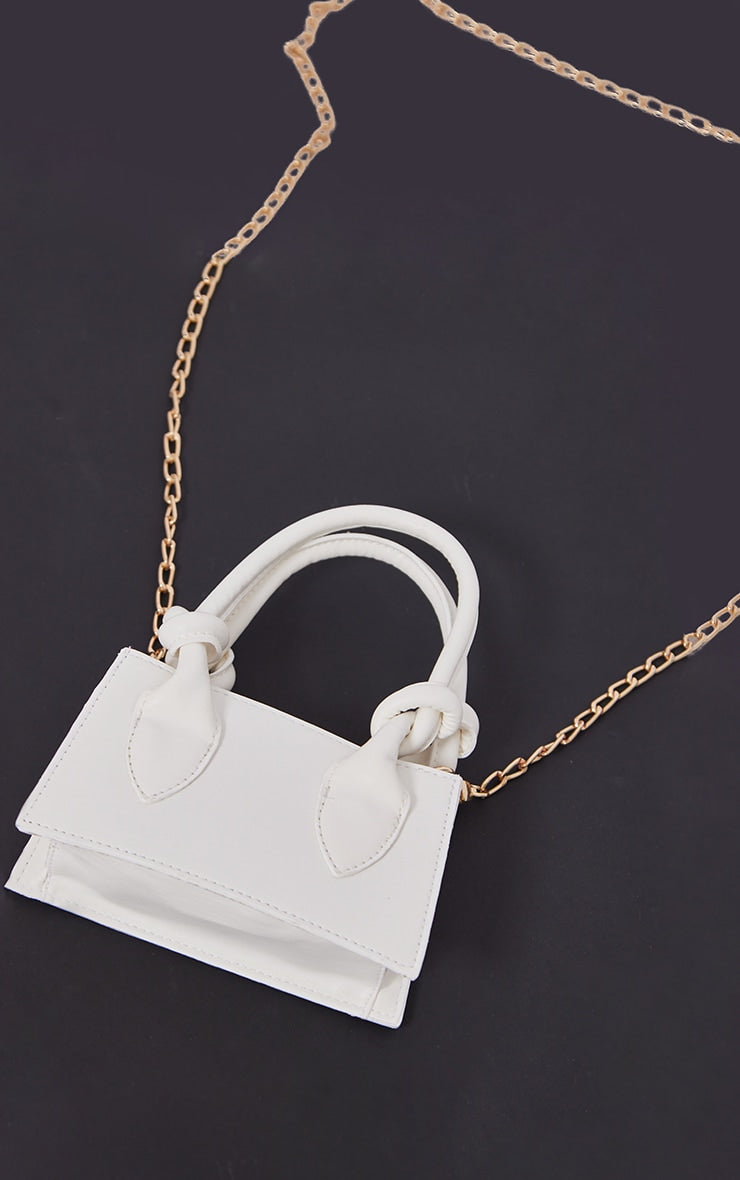 White Knot Handle Mini Grab Bag