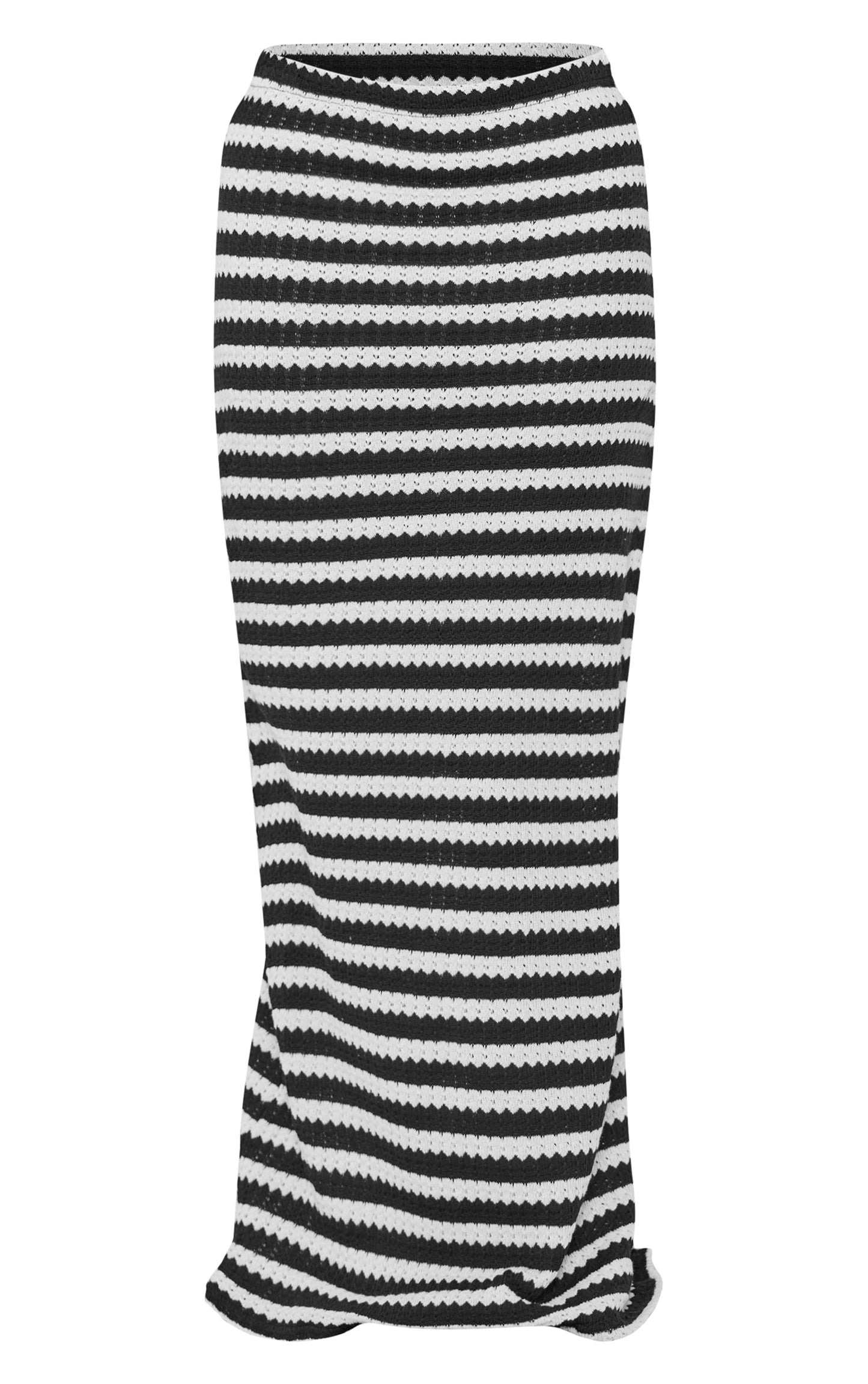 Black Striped Textured Jersey Maxi Skirt Next Day Before 10 PM