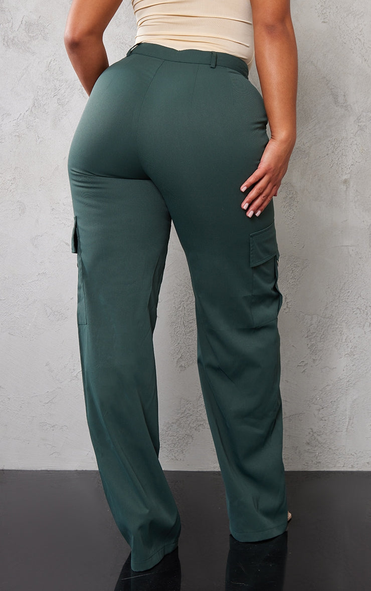 Next Day Delivery Before 10 pm Shape Stone Buckle Detail Cargo Wide Leg Trousers