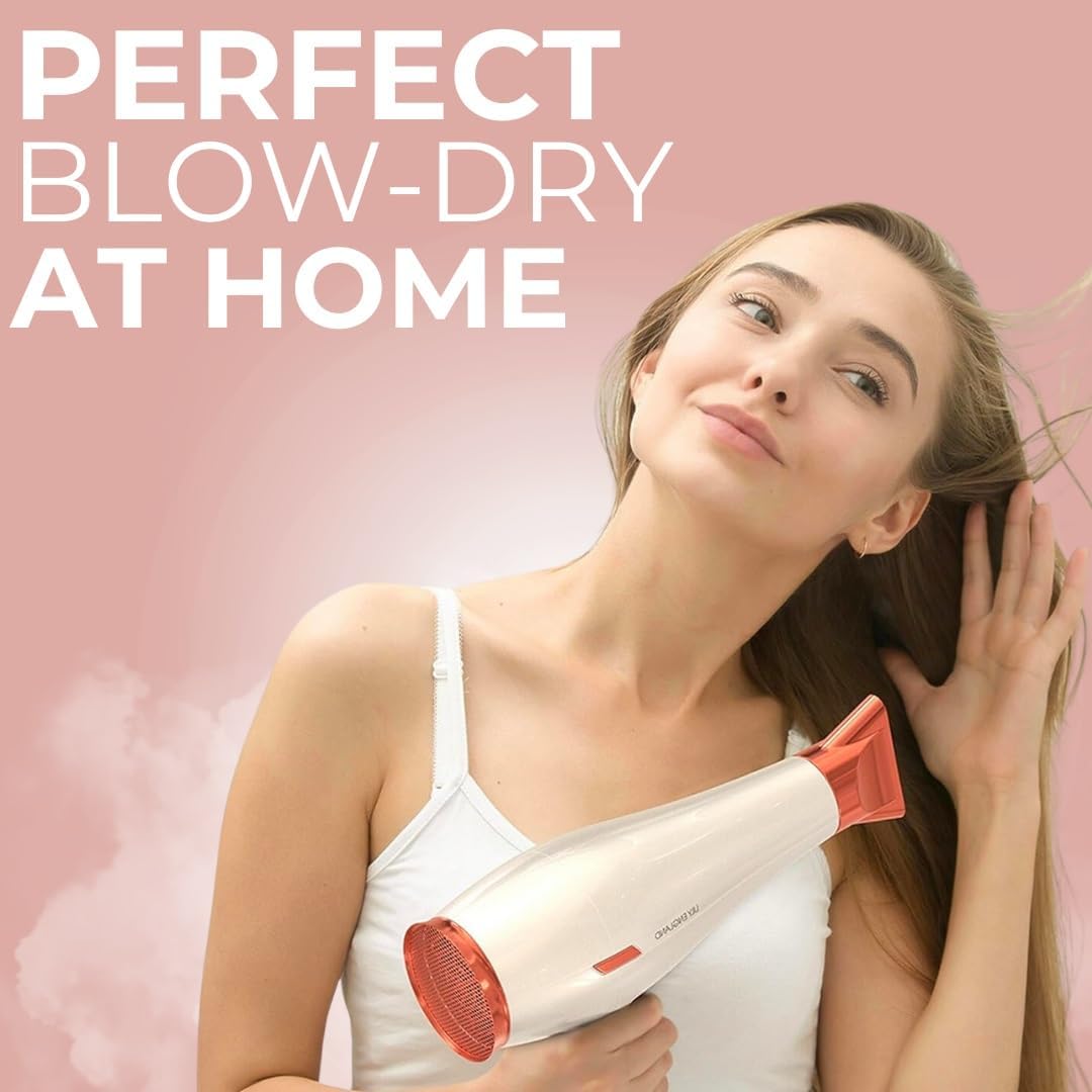 Next Day Delivery RRP £49.99 Lily England Lightweight Hair Dryer - Quiet Hairdryer with Cold Setting for Shine Boost, Hairdryers for Women Multiple Heat & Speed Settings, White & Rose Gold