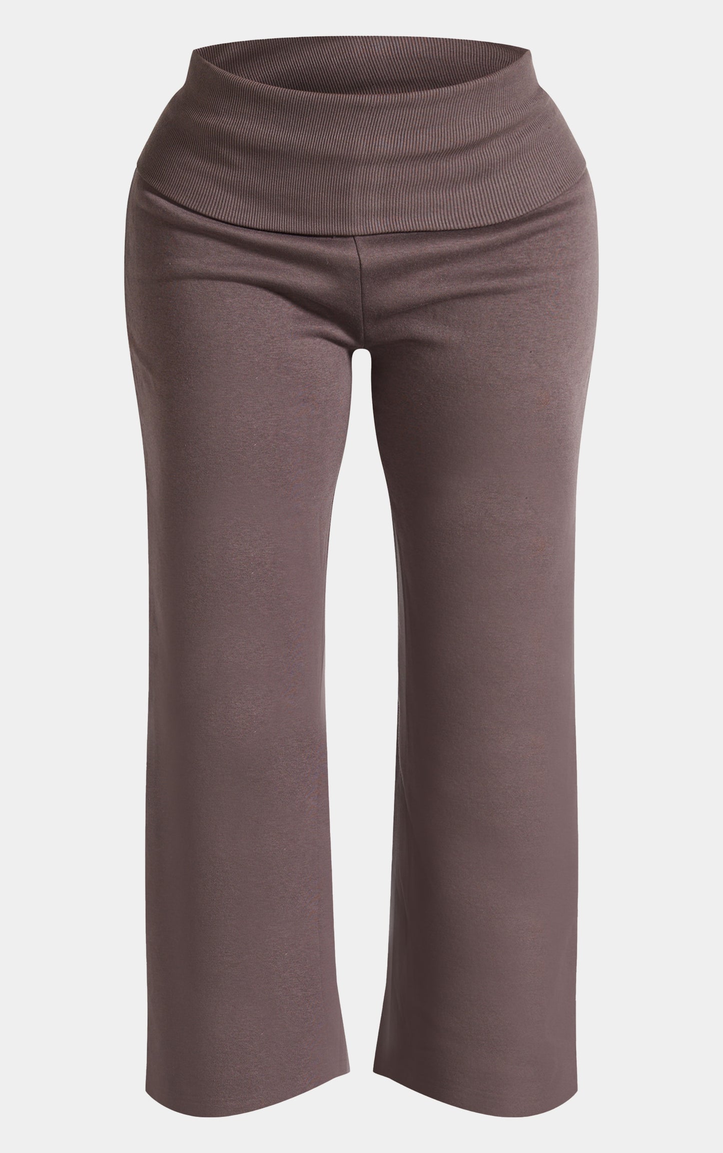 Shape Chocolate Foldover Waist Flare Joggers Next Day Delivery