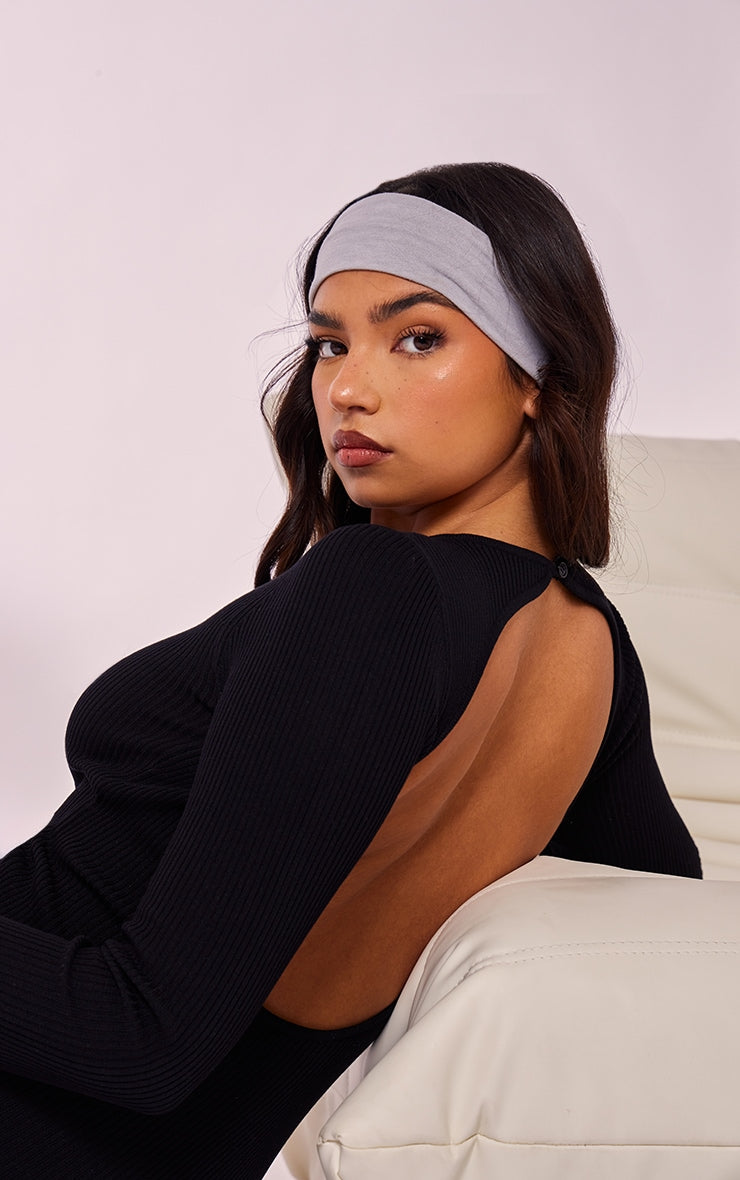 Next Day Delivery Before 10 pm Pistachio Rib Knit Open Back Mini Dress