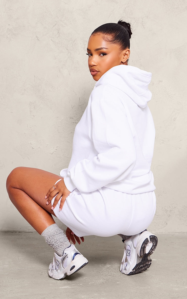 White Oversized Fit Sweat Hoodie Next Day Delivery Before 10 pm